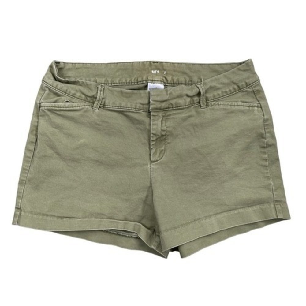 A1 Old Navy Chino Shorts Olive‎ Green Stretch Mid Rise Utility Casual Twill 6